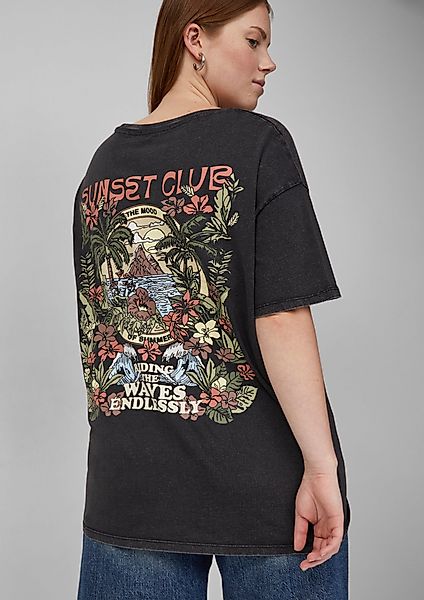 QS Kurzarmshirt Gewaschenes T-Shirt mit Backprint günstig online kaufen