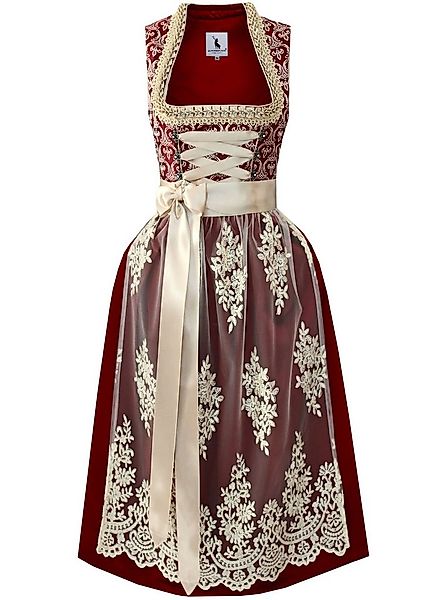 Alpenmärchen Dirndl Langes Dirndl Thea in rot - ALM987 günstig online kaufen
