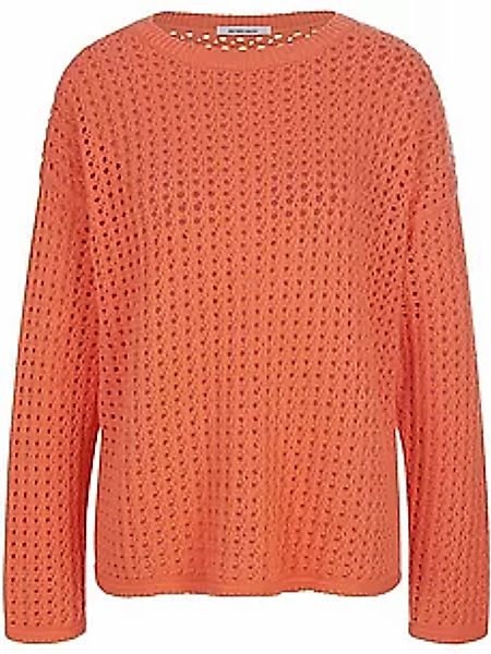 Pullover Rundhals-Ausschnitt Peter Hahn orange günstig online kaufen