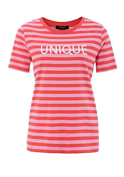 Aniston CASUAL T-Shirt, im Streifen-Dessin und "unique"-Schriftzug günstig online kaufen