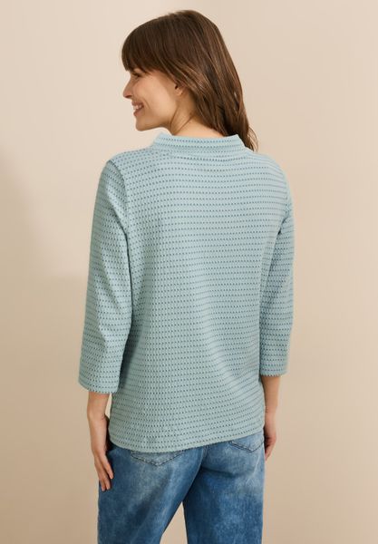 Cecil 3/4-Arm-Shirt mit Tunnelzugband am Kragen günstig online kaufen