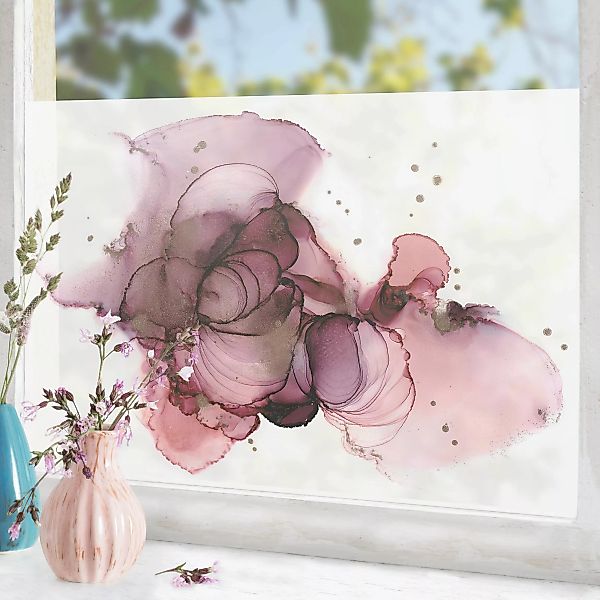 Fensterfolie Fließende Reinheit in Violett günstig online kaufen