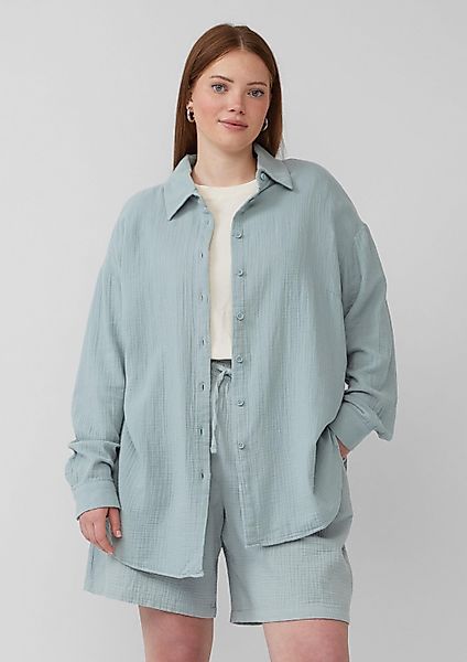 QS Langarmbluse Bluse Hemdbluse aus Musselin günstig online kaufen