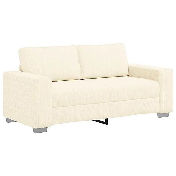vidaXL Zweisitzer-Sofa Creme 140 cm Cordstoff 4105202 günstig online kaufen