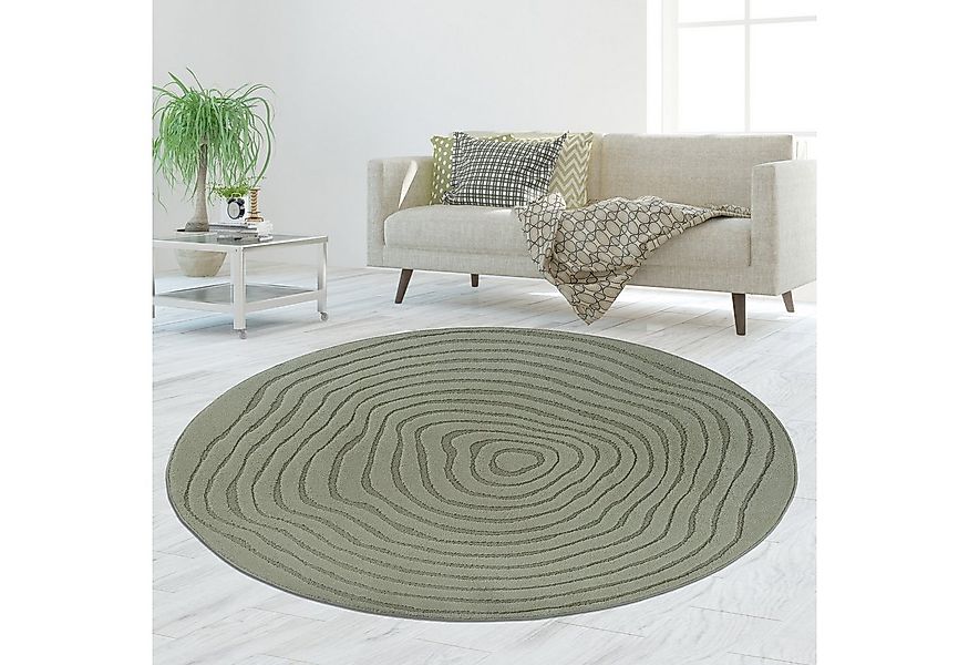 TeppichHome24 Teppich Runder Teppich strukturiert pflegeleicht & robust für günstig online kaufen