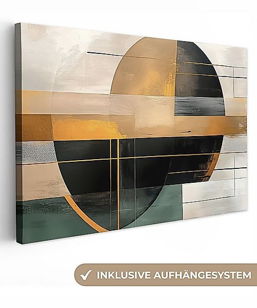 OneMillionCanvasses® Leinwandbild Abstrakt - Gold - Bronze - Grün - Formen günstig online kaufen