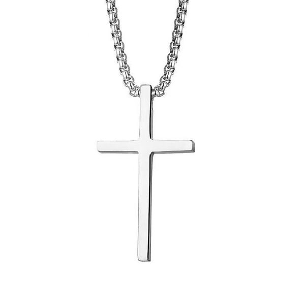 KARMA Kette mit Anhänger Halskette mit Kreuz Silber oder Gold Herren Edelst günstig online kaufen