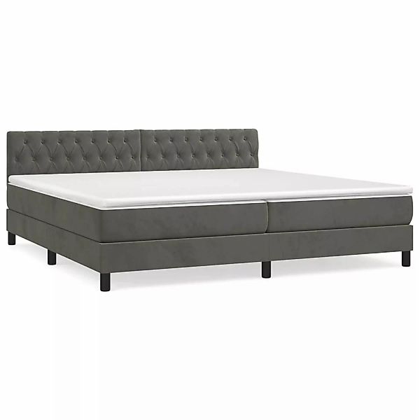 vidaXL Boxspringbett Boxspringbett mit Matratze Dunkelgrau 200x200 cm Samt günstig online kaufen