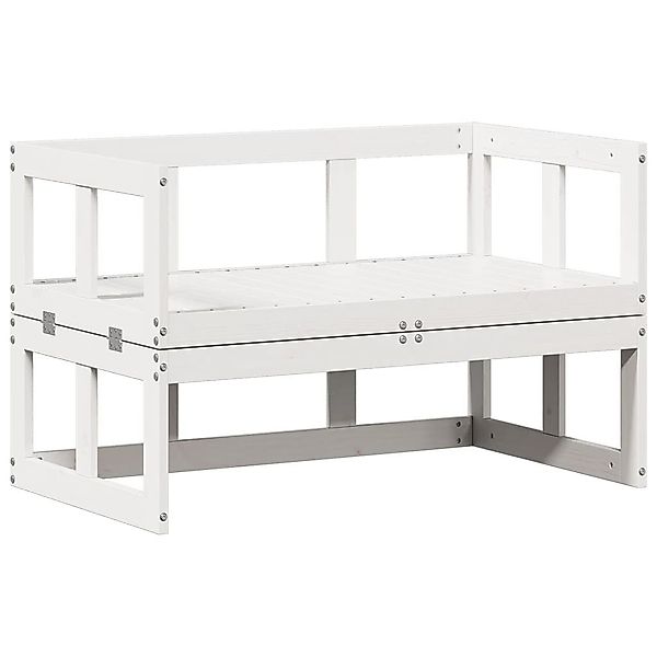 vidaXL Gartenbank 2-in-1 Gartensofa Verlängerbar Weiß günstig online kaufen