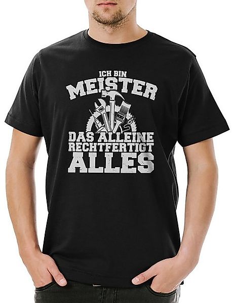 Urban Backwoods Print-Shirt Meister Handwerker Herren T-Shirt Maurer Schrei günstig online kaufen