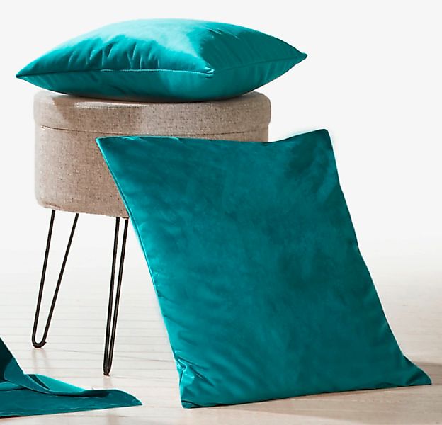 Weckbrodt Dekokissen "Valentin" Samt-Optik, Velour, Unifarben, Kissenhülle günstig online kaufen