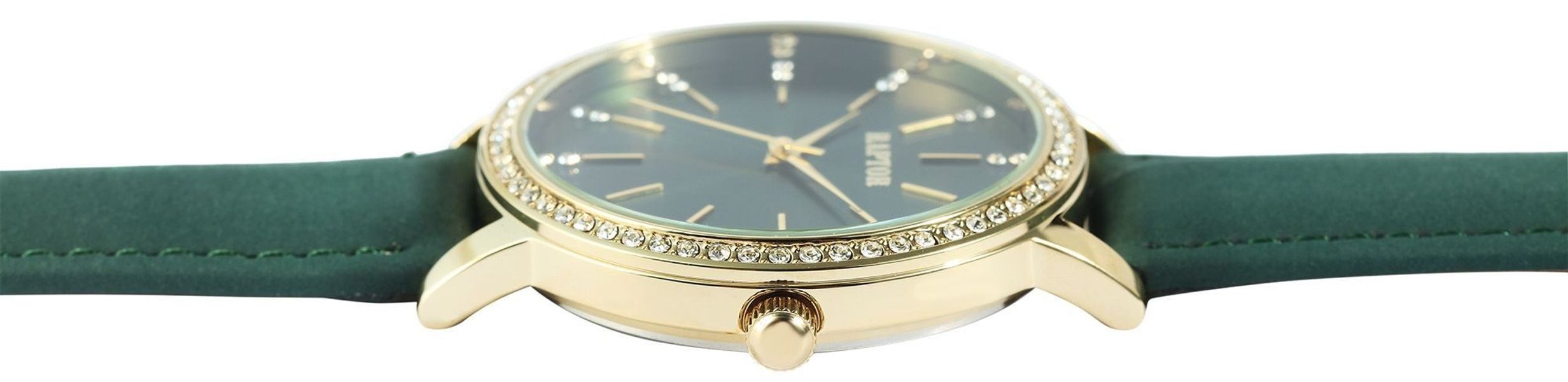 Raptor Quarzuhr Brilliance mit Echtlederband, 3 günstig online kaufen