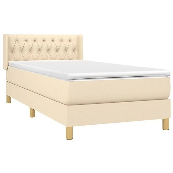 vidaXL Boxspringbett mit Matratze Creme 90x190 cm Stoff 3130478 günstig online kaufen
