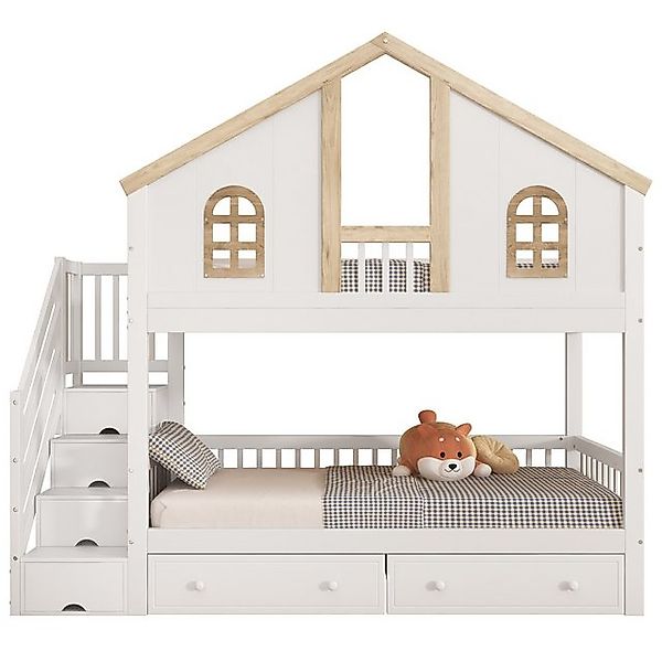 OKWISH Etagenbett Funktionsbett,Jugendbett,Gästebett,Mit Zwei Schubladen (9 günstig online kaufen