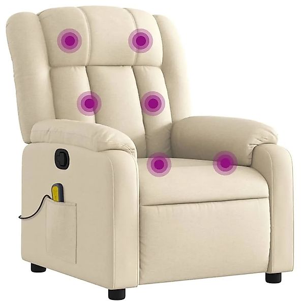 vidaXL Massage-Relaxsessel Cremefarbener Stoff 3205779 günstig online kaufen