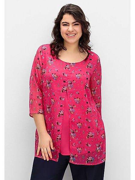 Sheego Longtunika Große Größen im Lagenlook, mit Blumenprint günstig online kaufen