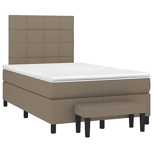 vidaXL Boxspringbett mit Matratze Taupe 120x200 cm Stoff 3136585 günstig online kaufen