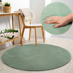 merinos Teppich "Loft 37" rund 16 mm Höhe Kunstfellteppich besonders weich günstig online kaufen