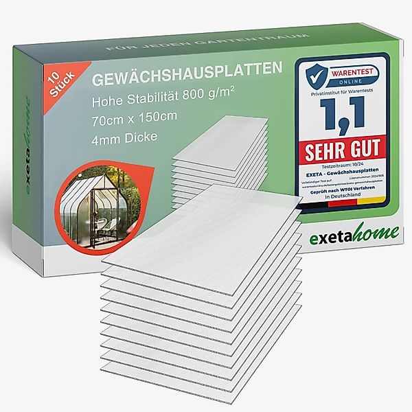 exeta Hohlkammerplatte Gewächshausplatten 4mm 10 Stück günstig online kaufen