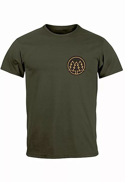 Neverless Print-Shirt Herren T-Shirt Print Logo Wald Bäume Outdoor Wandern günstig online kaufen