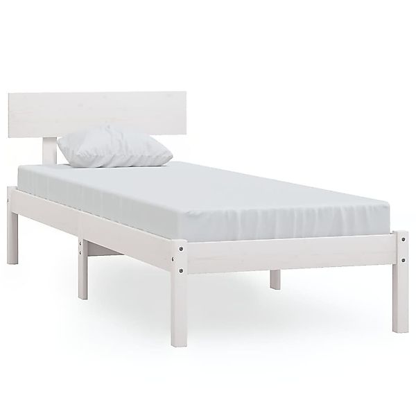vidaXL Bett Massivholzbett Weiß Kiefer 90x190 günstig online kaufen