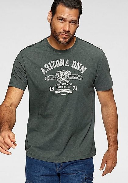 Arizona T-Shirt Kurzarm, melierte Optik, Rundhalsausschnitt, aus Single Jer günstig online kaufen