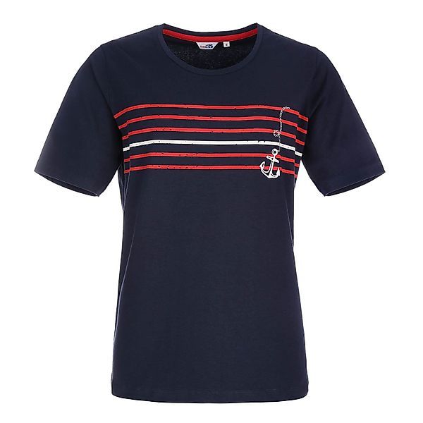 modAS T-Shirt Damen Kurzarmshirt mit Anker-Streifen-Print günstig online kaufen