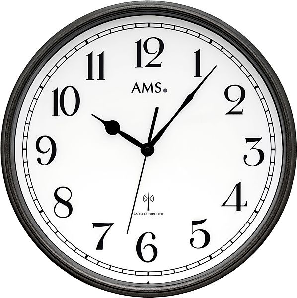 AMS Funkwanduhr (Quarzuhr, Wanduhr, Wohnzimmer, Esszimmer, günstig online kaufen
