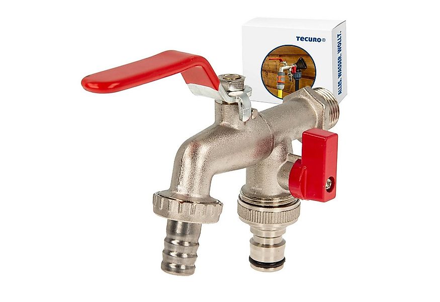 tecuro Absperrventil Doppel-Auslaufhahn Kugelauslaufventil mit zusätzlichem günstig online kaufen