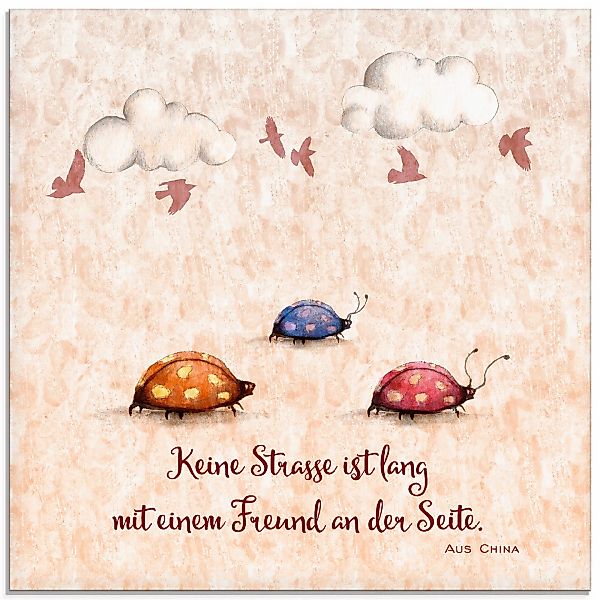 Artland Glasbild "Lebensweisheit Freunde", Tiere, (1 St.), in verschiedenen günstig online kaufen