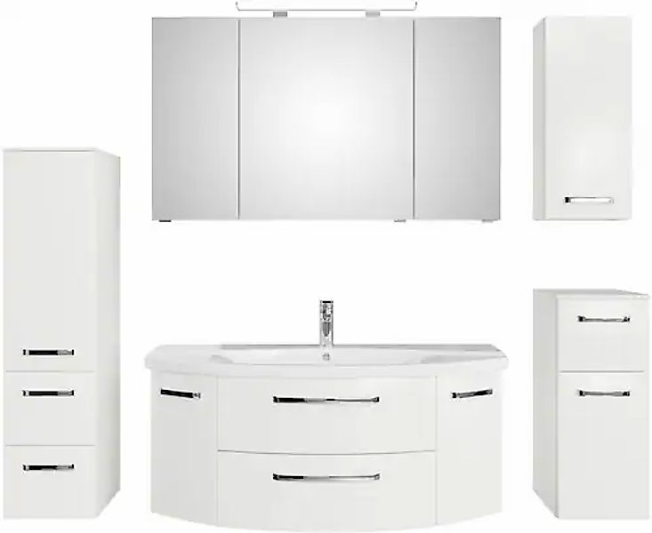 Saphir Badmöbel-Set »Serie 4010 5-teilig Keramik-Waschtisch mit LED-Spiegel günstig online kaufen