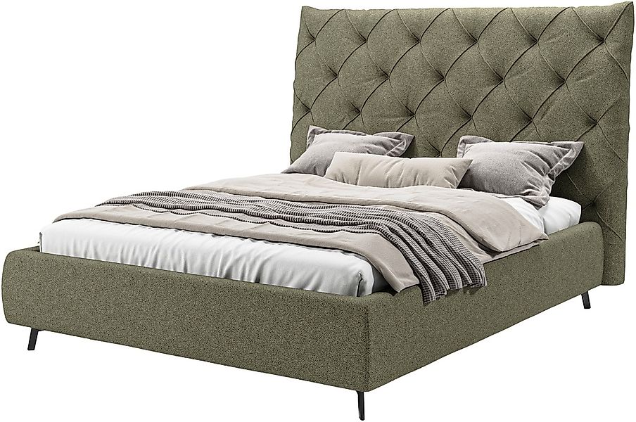 Leonique Polsterbett "Maxime, in 4 Breiten bis 200cm, auch in Leder" Kopfte günstig online kaufen