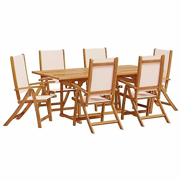vidaXL 7-tlg Garten-Essgruppe Massivholz Akazie und Textilene Modell 20 günstig online kaufen