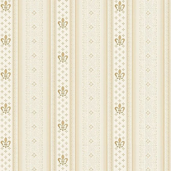 Bricoflor Elegante Streifentapete Creme Gold Schlafzimmer und Esszimmer Tap günstig online kaufen