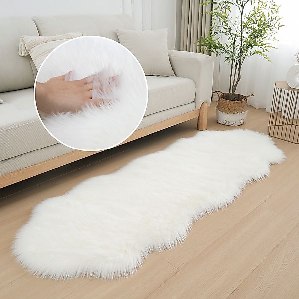 my home Fellteppich "Dena Teppiche, Fellform, waschbar" fellförmig 60 mm Hö günstig online kaufen