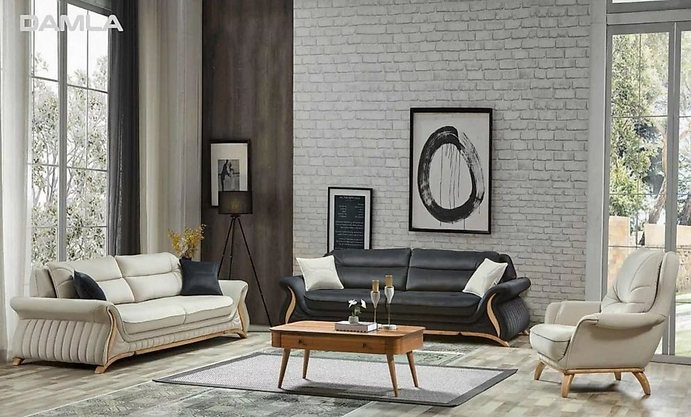 JVmoebel Sofa Moderne Sofagarnitur Polster Sofa Sessel Set Garnitur 3+3+1 3 günstig online kaufen