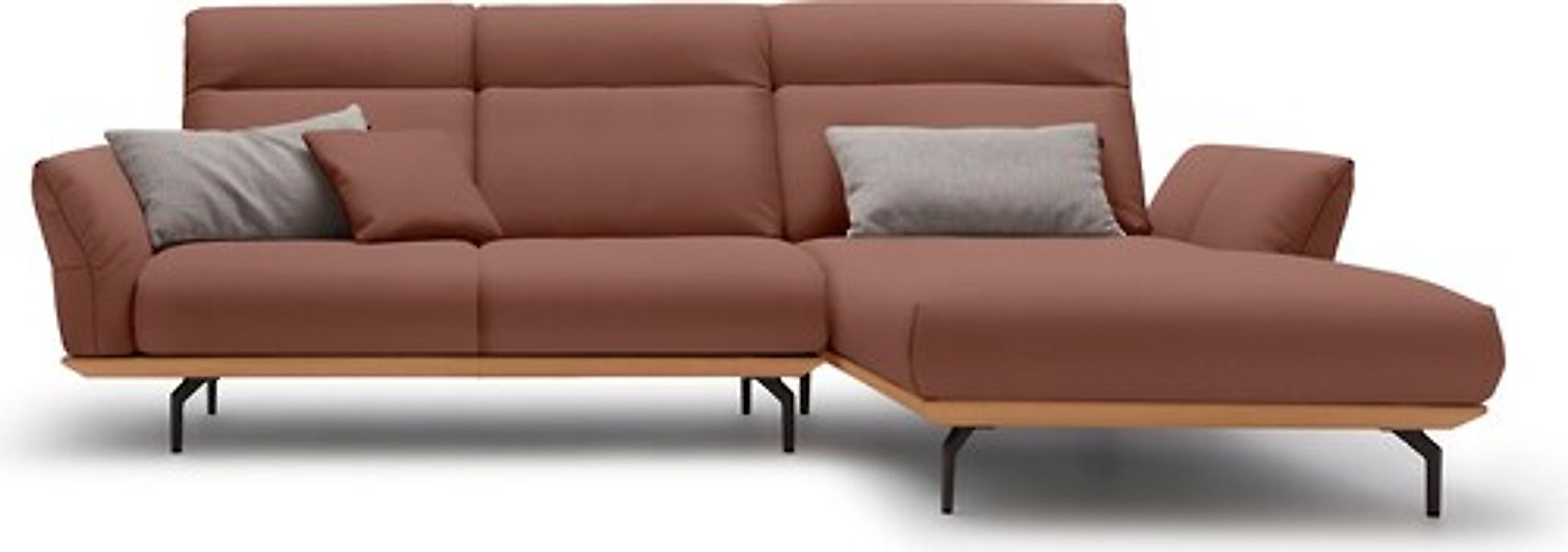 Creation BY ROLF BENZ Ecksofa »CR.460« Sockel in Eiche, Alugussfüße in umbr günstig online kaufen