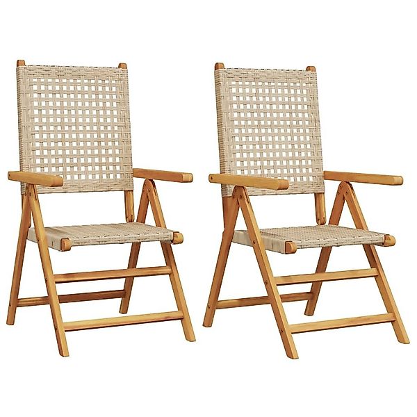 vidaXL Gartenstuhl Gartenstühle 2 Stk. Beige günstig online kaufen