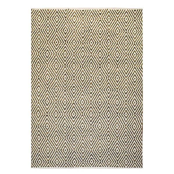 Gewebter Teppich in Braun und Creme Weiß geometrisch gemustert günstig online kaufen
