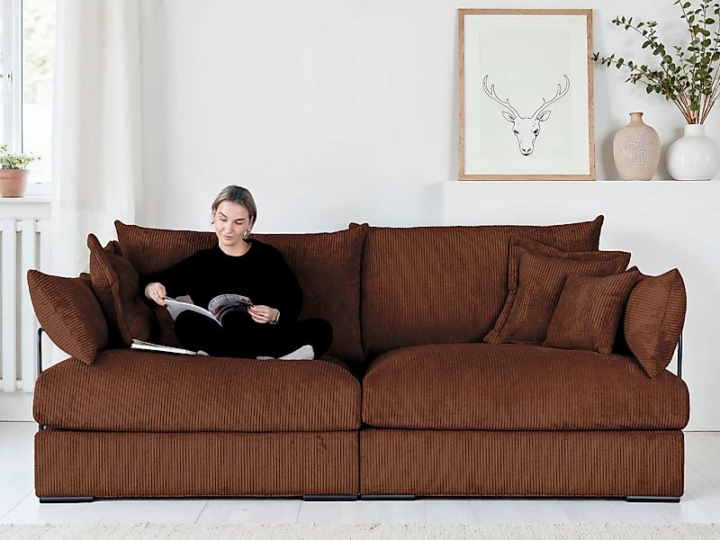 Home affaire Big-Sofa "Casa, Breite 190 cm" Mega-Sofa, in Cord oder Chenill günstig online kaufen