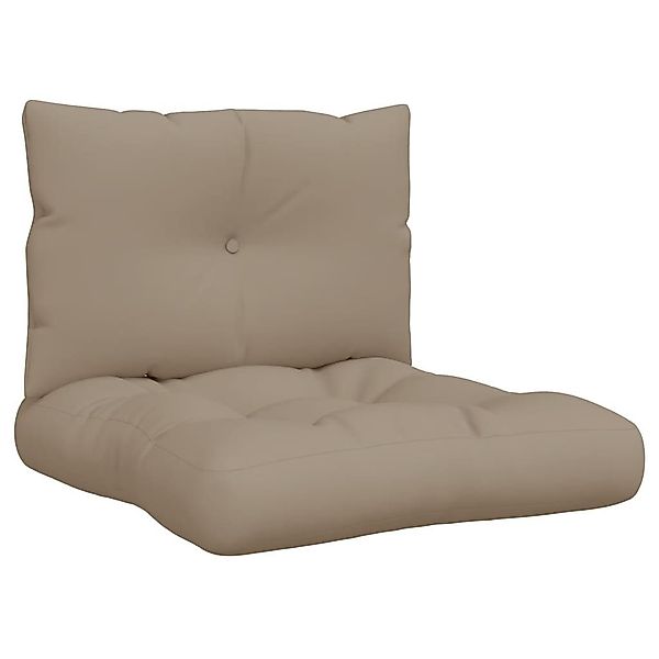 vidaXL Sitzauflage Palettenkissen 2-tlg. Taupe Stoff, günstig online kaufen