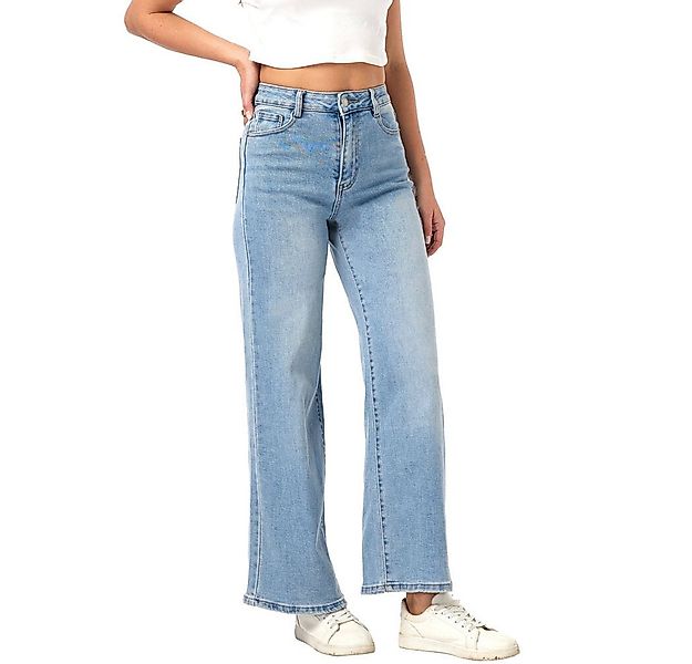 Ital-Design Weite Jeans Modische Damen High-Waist Jeans mit weitem Bein (90 günstig online kaufen