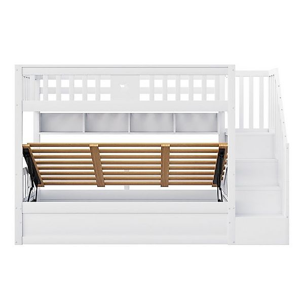 HAUSS SPOLE Etagenbett 90x200cm hydraulisches Unterbett mit Stauraumtreppe, günstig online kaufen