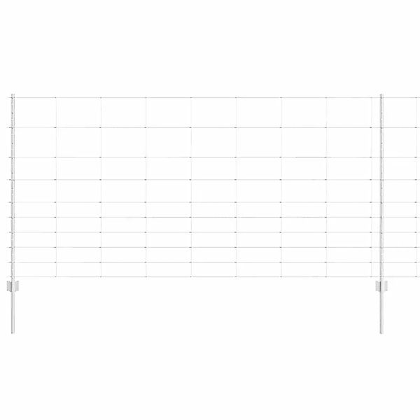 vidaXL Zaun mit Pfosten Silber 1,2 x 50 m Stahl 3337151 günstig online kaufen