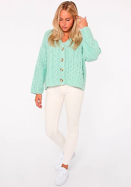 Zwillingsherz Cardigan "Zopfstrick" "Zopfstrick" mit Knopfleiste günstig online kaufen