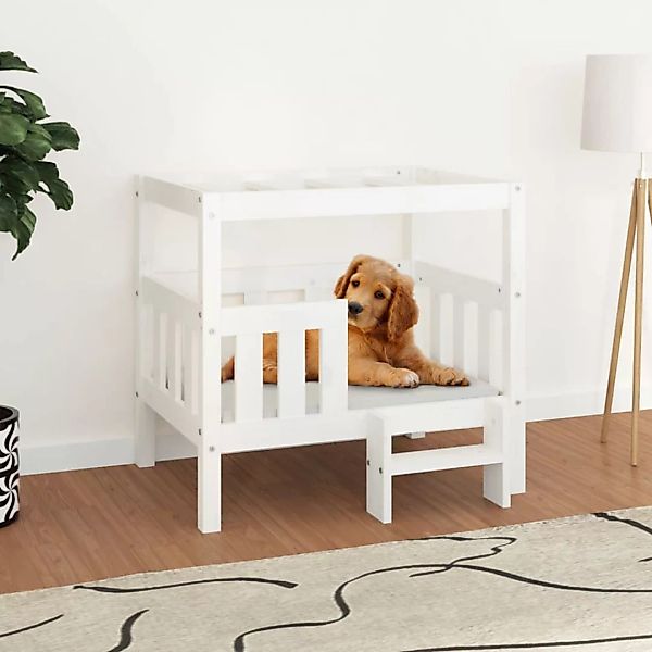 Vidaxl Hundebett Weiß 75,5x63,5x70 Cm Massivholz Kiefer günstig online kaufen