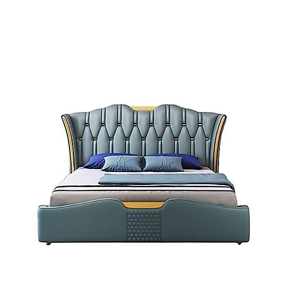 Xlmoebel Bett Neues Luxuriöses Doppelbett mit grünem Polster für Schlafzimm günstig online kaufen