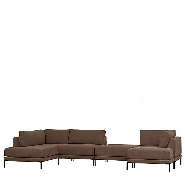 Modul Sofa 5-teilig in Braun Webstoff 400x89x200 cm (fünfteilig) günstig online kaufen