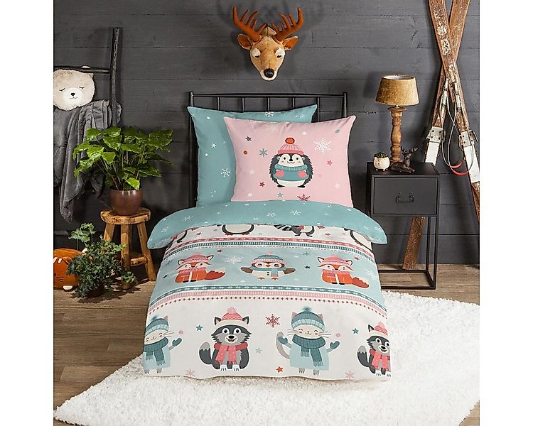 TRAUMSCHLAF Bettwäsche Winterliche Tierfreunde, Flanell, 2 teilig, besonder günstig online kaufen