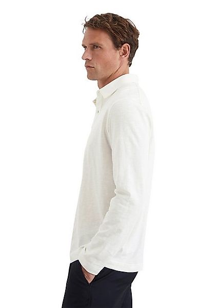 Marc O'Polo Langarm-Poloshirt in softem Slub-Jersey günstig online kaufen